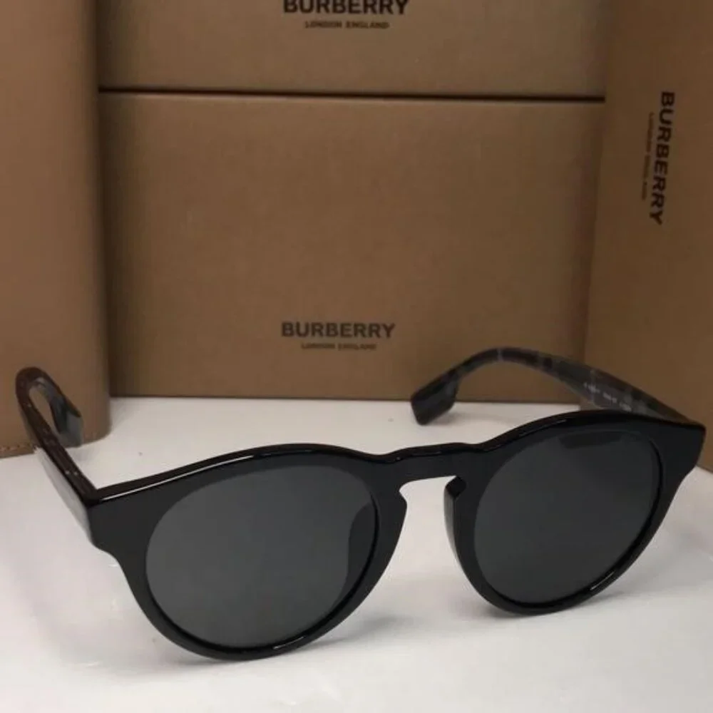New - 💯 Original BURBERRY BE4359 REID Black Round sunglasses